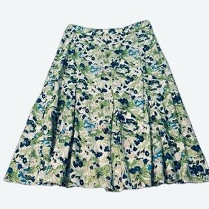 Christopher & Banks Linen Skirt, Size 12, Lime Green, Navy, Teal & Off White